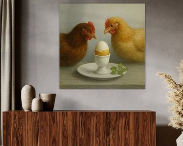Twee kippen en een ei – speelse stillevenkunst van Kleurenrijk