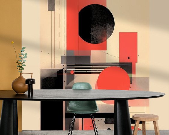 Voorbeeld van het werk in een kamer