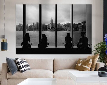 Stadsgezicht: Silhouetten voor de skyline van Hong Kong van NZME Photography