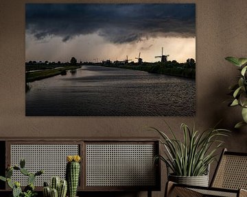 Mühlen von Kinderdijk - Stille im Regen