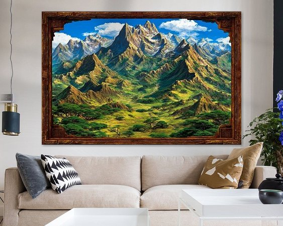 Voorbeeld van het werk in een kamer