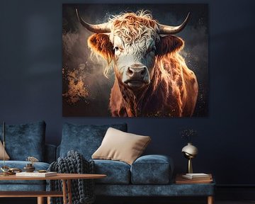 Tough cow with horns