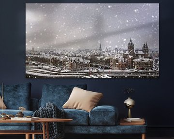 Sneeuwval over Amsterdam van Tom Elst