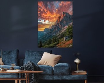 L'heure d'or des sommets : Un coucher de soleil dans les Dolomites
