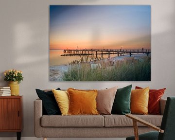 Baltische Zee - Wustrow pier bij zonsondergang van t.ART