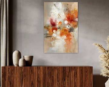Oranje Beige Abstract - Energiek Modern Schilderij