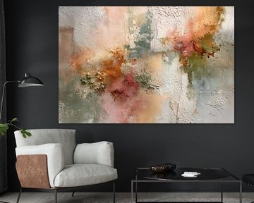 Orange Pink Abstract - Soft Organic Painting by Joriali Abstract