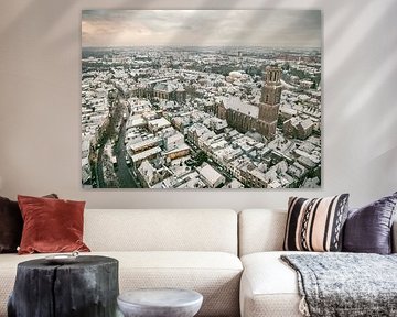 De binnenstad van Zwolle tijdens een koude winterochtend gezien vanaf van Sjoerd van der Wal Fotografie
