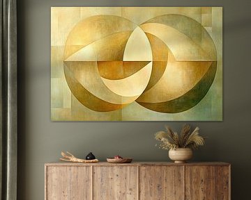 Gouden Geometrie | Abstracte Gouden Cirkelvormen van Modern Collection