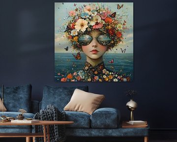 Blumenkopf | Frau mit Blumen