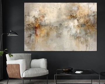 Abstract schilderij beige zandtinten met textuur van Joriali Abstract
