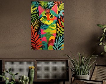 Brightly coloured Cat | Cheerful Cat in Colours