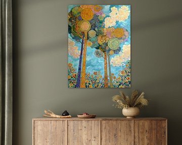 Colorful Blooming Forest