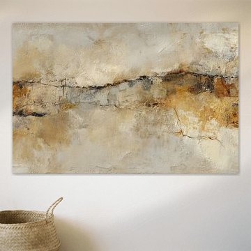 Abstract schilderij beige zandtinten met structuur van Joriali Abstract