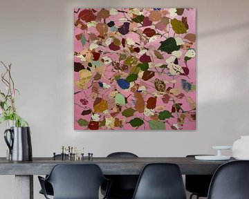 Speelse dans van herfstkleuren op doek van Color Square
