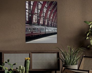 Antwerp station - Rhythm in burgundy red