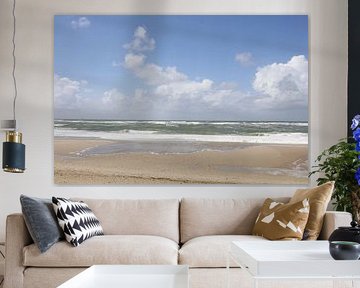 Einsetzende Flut an einem windigen Tag auf Sylt