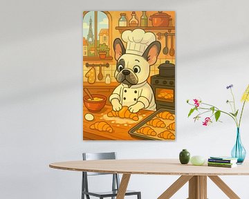 Bouledogue français boulanger à Paris
