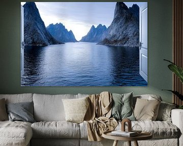 stunning views over water surrounded by mountains