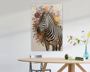 Zebra with garland - elegant contrast
