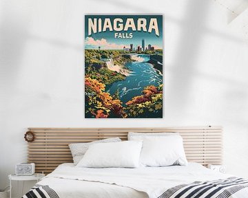 Niagara watervallen majesteit: Klassiek natuurwonder Kunstdruk van Travel Shop