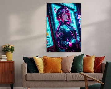 Cyberpunk Style Anime Mädchen Japan