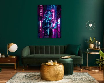 Cyberpunk Style Anime Mädchen Japan