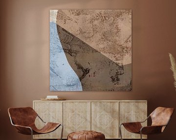 Abstrakte Wabi-Sabi-Formen in warmen Neutraltönen I