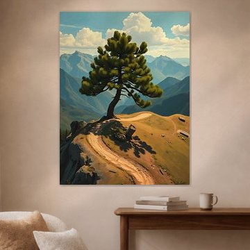 Tannenbaum auf einem Bergpfad