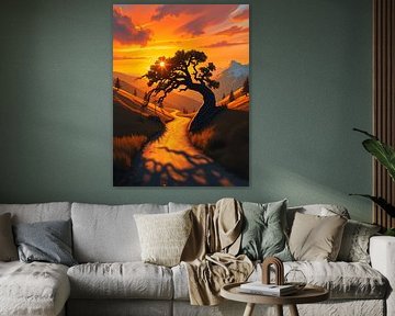 La rivière et l'arbre solitaire