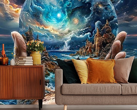 Voorbeeld van het werk in een kamer