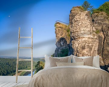 Sächsische Schweiz - Blick zur Bastei-Aussicht