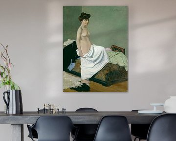 Staand naakt met jurk op haar knie, Félix Vallotton