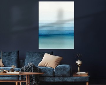 Oceaan Lagen - Teal & Blauw Kust Abstracte Print