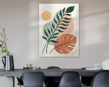 Imprimé d'art abstrait Boho Tropical Leaf