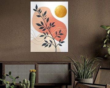 Abstraction botanique au soleil : Un imprimé boho moderne