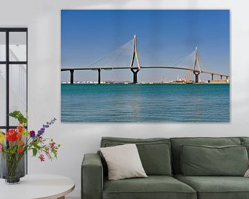 Avondzon in de baai van Cádiz met Puente de la Pepa van Silva Wischeropp