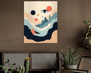 Abstrakte Berge Poster – Minimalistische Landschaft in Pastellfarben