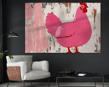 Pink Chickens | Brightly coloured Chicken in Pinks by Modern Collection