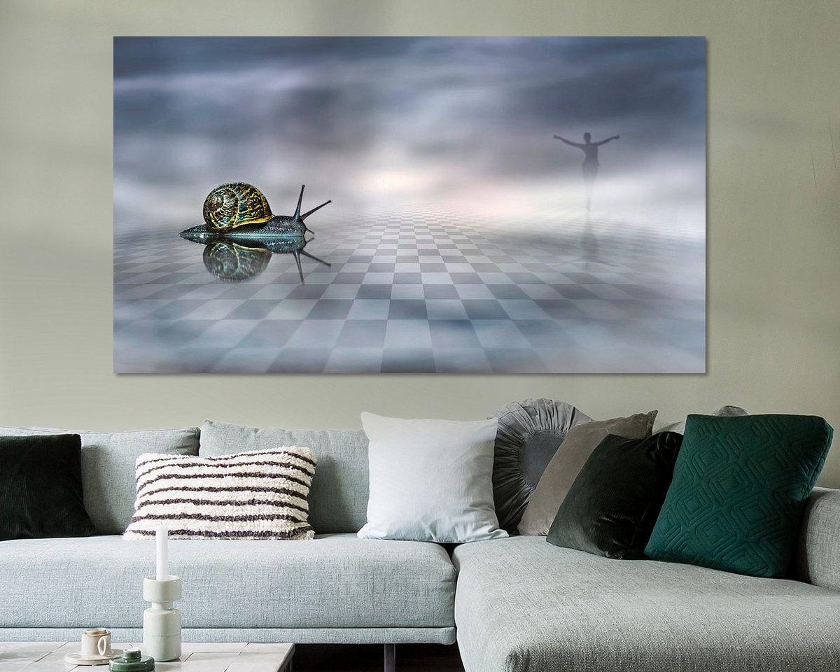 Voorbeeld van het werk in een kamer