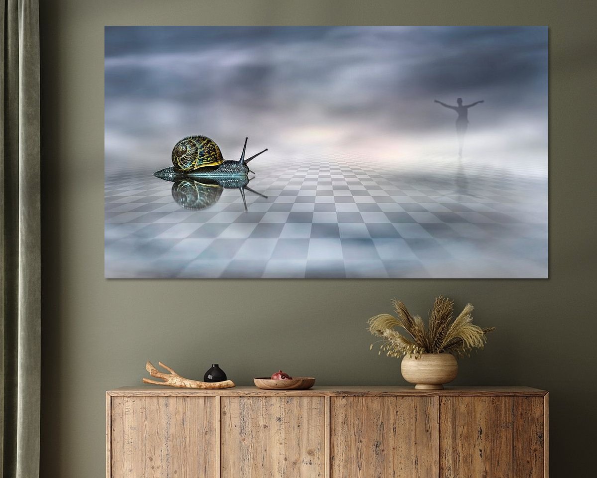 Voorbeeld van het werk in een kamer