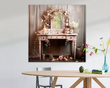 shabby chic nostalgische kaptafel rozen