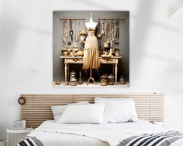 shabby chic nostalgische werktafel paspop jurk