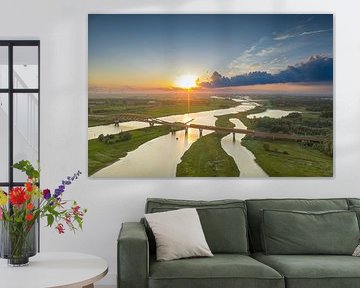 IJssellandschap tijdens zonsondergang van bovenaf gezien van Sjoerd van der Wal Fotografie