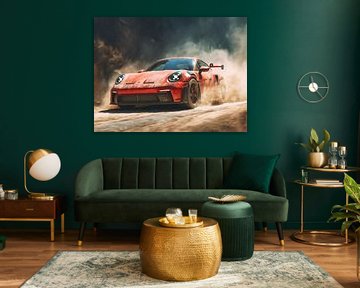 Porsche 911 GT3 RS sketch water colour by PixelPrestige