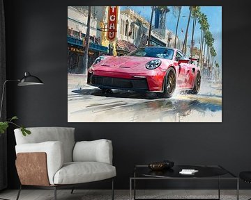 Porsche 911 GT3 RS Skizze Aquarell von PixelPrestige