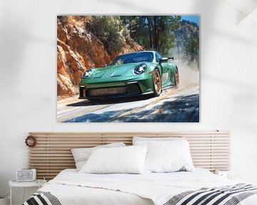 Porsche 911 GT3 RS Skizze Aquarell von PixelPrestige