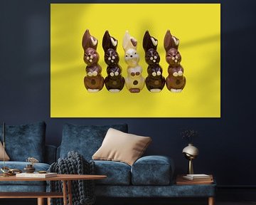Easter bunnies in a row by Elisabeth Aardema