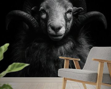 The Guardian - Aries Portrait in Black and White by Simone Photography