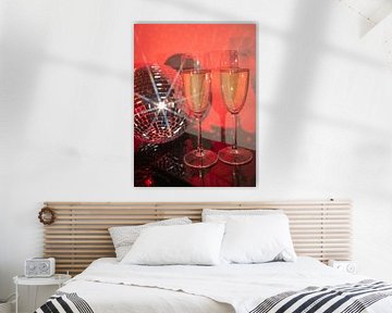 Feestelijke Glamour Champagne Viering Disco Bal Sprankelende Feestdagen van Dagmar Pels